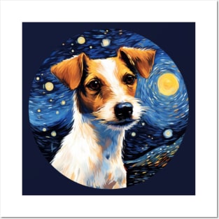 Jack Russell Terrier, van gogh style, starry night, Post-impressionism Posters and Art